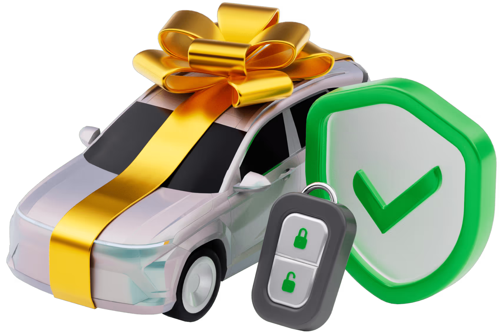 car wrapped in the gold gift ефзу
