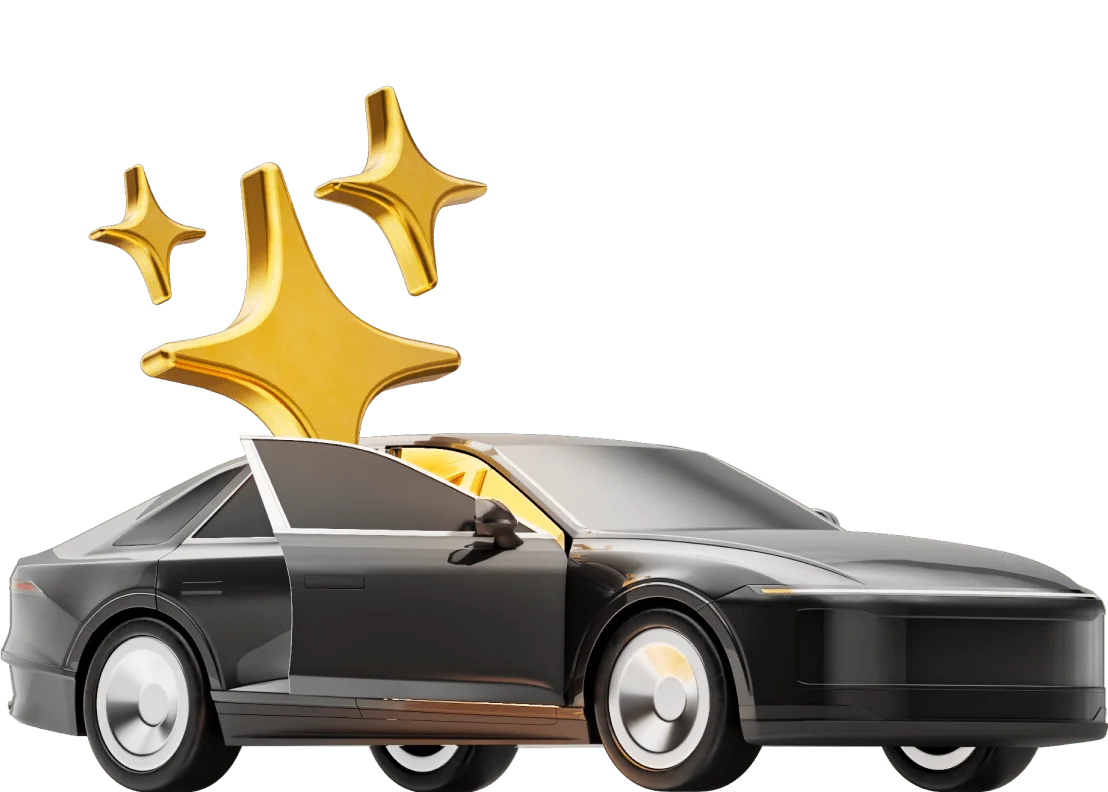 black premium car for chauffeurs with the stars